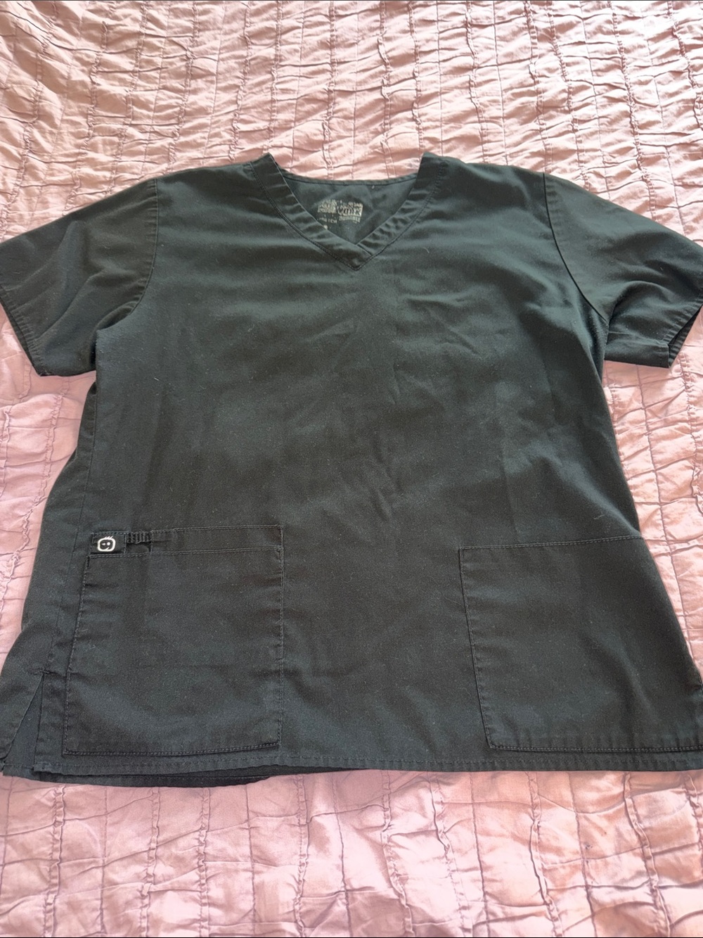WonderWink Black V-Neck Short Sleeve Scrub Top